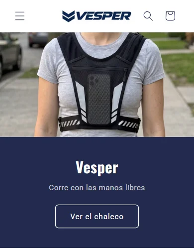 Portada de la tienda Vesper en móvil